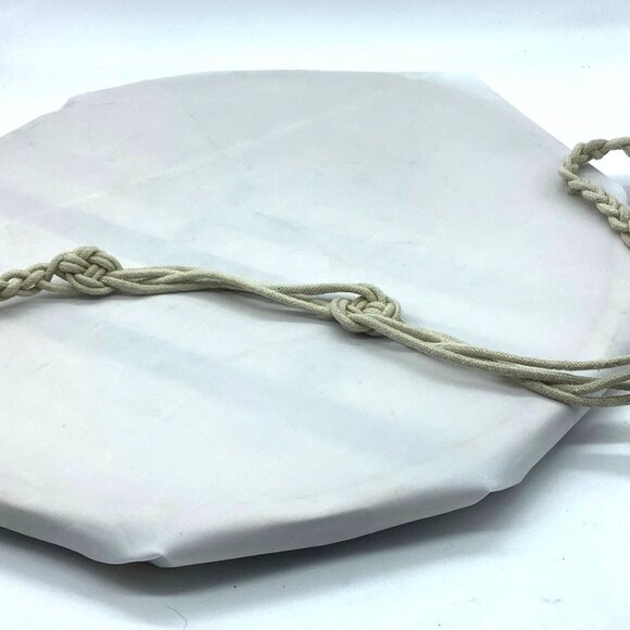 Vtg Braided Knotted Woven Skinny Belt Women Large Off White Bohemian Boho Hippie